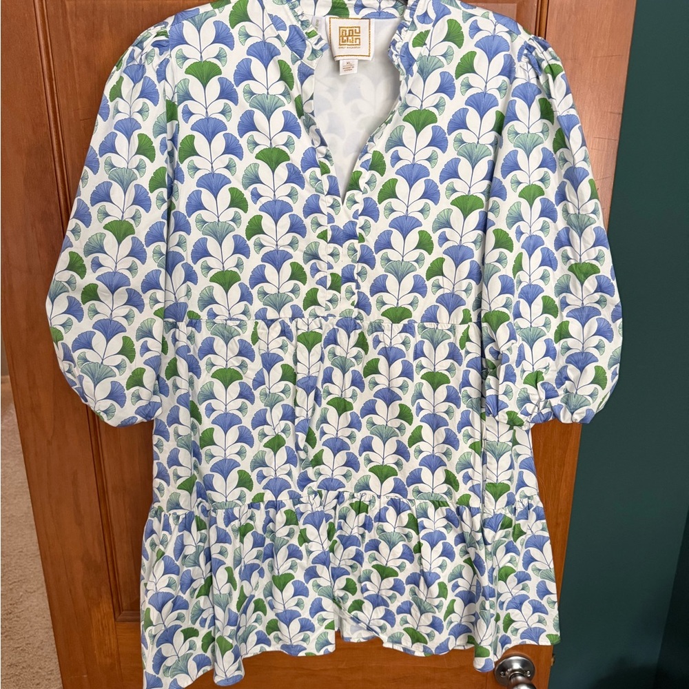 Blue and Green Patterned Dress